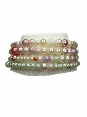 Multicolor acrylic beads memory wire Bracelet handmade